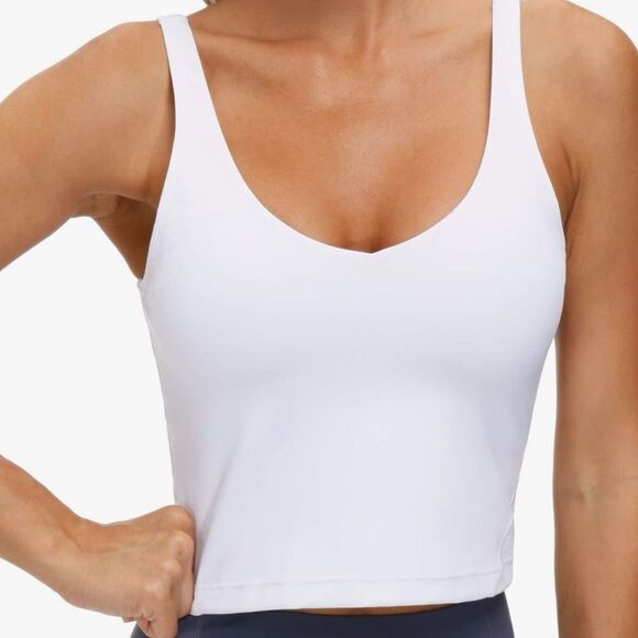 The Gym People TGP76 Longline Sports Bra White XS NWT IN PACKAGE - Picture 1 of 14